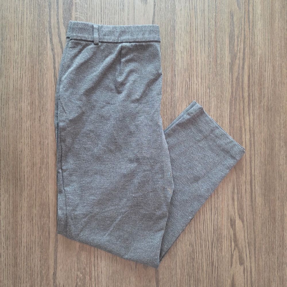 Talbots Petite Grey Ankle Pants Size 12P Pull On Stretch Ponte Trousers JO3069
